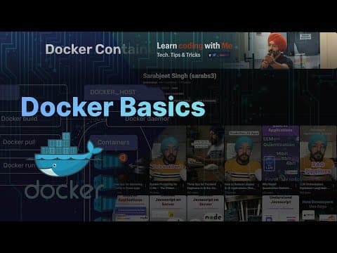 Docker Basics - Crash Course - YouTube Thumbnail